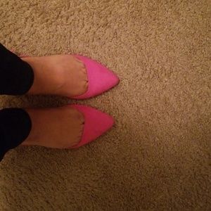Hot pink flats